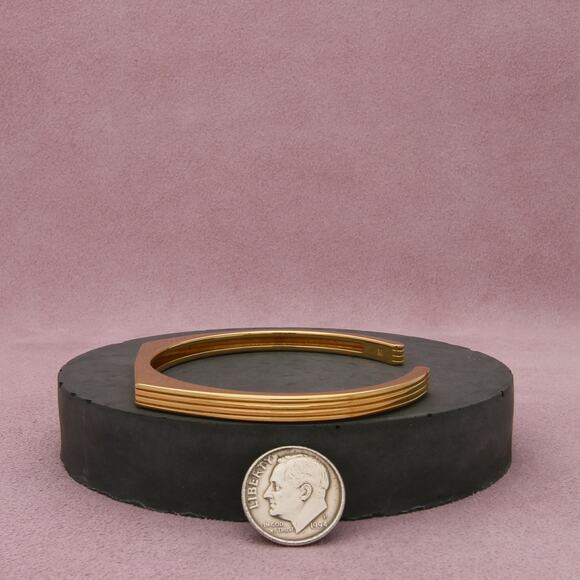 ivi los angeles sterling silver 18k gold plate aurelia cuff bracelet size 7in - Picture 2 of 3